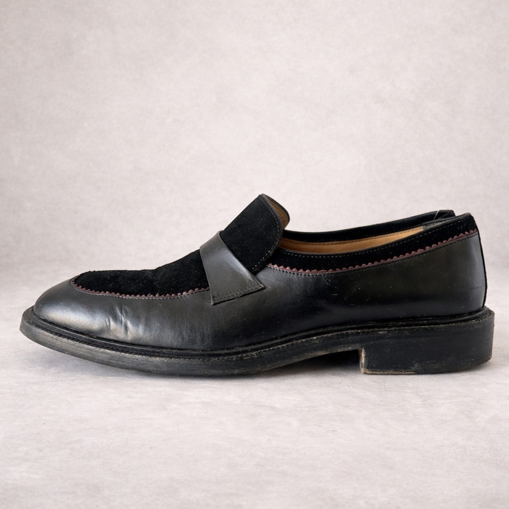 Jimmy Choo Men’s Black Suede Leather Loafer Shoe Red Trim Size EU 45 US 12 - Picture 3 of 12